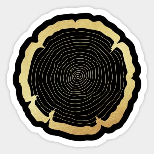 Golden Forest Rings Sticker